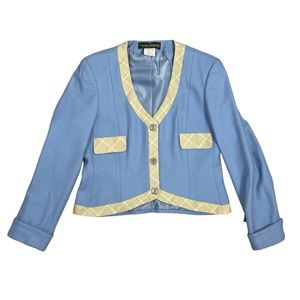 NWT Harve Bernard Powder Blue Cropped Jacket Women’s 12